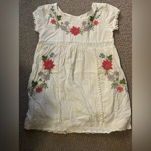 Floral Embroidered White Dress